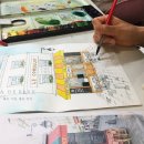 펜드로잉과 수채화 이미지