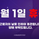 2021년 5월 1일 '근로자의 날' 휴관 안내 이미지