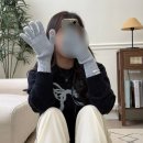 벤시몽 리본 니트 장갑 여자 겨울코디 추천