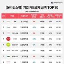 온라인쇼핑 기업 카드결제금액 TOP10 이미지