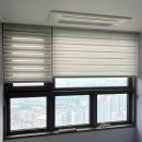 청라 엑슬루타워 거실 콤비블라인드, 거실수납벤치, 쿠션맞춤제작, 거실서재책장, 벤치형 수납장 설치 이미지