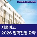 [남부] 기초소묘및드로잉(2025) | 2026 서울미고 입시요강 정리 | 모집인원, 일정, 실기내용 총정리