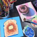 소소한 행복 오일 파스텔 이미지