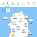 오늘의 날씨🌞☔️☃️ , 2024년 11월 10일 일요일 이미지