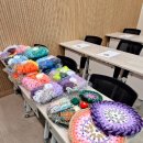 업사이클링공예 | 광안 XtoZ 환경 공예 수업, 업사이클링 DIY로 만든 양말목 원형 방석 후기