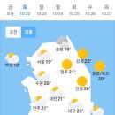 10월 22일 토요일 날씨 이미지