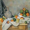 폴 세잔-커튼, 주전자, 그리고 과일 그릇 이미지