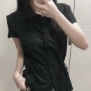 썸플레이스 | 동생 생일 선물로 딱인 썸플레이스 리본 스트랩 반팔 블라우스 블랙 컬러 내돈내산 후기