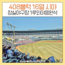 잠실주경기장 야구장 앞 | 잠실야구장 1루 외야응원석 408블럭 16열 시야제한석