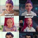 케데헌 헌트릭스 멤버들 메이크업 전,후 이미지