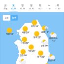 오늘의 날씨 🌞☔️☃️. 2023년 10월 28일 토요일 이미지