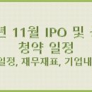 2024년 11월 공모주 청약 및 IPO 일정 이미지