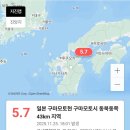 일본 구마모토, 규모 5.7 지진 발생 이미지
