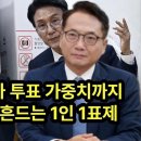 하다하다 추가 투표 가중치까지 심각하게 뒤 흔드는 1인 1표제 이미지