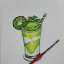 수채화로 그리는 디저트 이미지