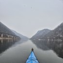 강촌 눈발카약킹 snowy kayaking. 이미지