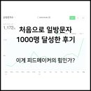 처음으로 일방문자 1000명 넘은 후기: 피드메이커 효과?