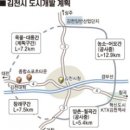 도시개발축 남~북으로 김천 지도가 바뀐다. 이미지