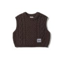 오피스룩 베스트 (조끼)추천 ‖ OiOi 오아이오아이 컬렉션 Mixed Cable Crop Vest[Brown]