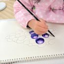 초등수채화 | 회기동 미술학원 초등 2학년도 가능한 개체 수채화 포도 그리기 수업 후기