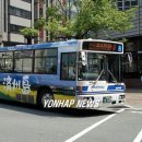 일본 후쿠오카에 제주도 광고 단 대중버스 이미지