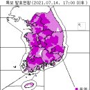 7월 15일(목요일) 06:00 현재 대한민국 날씨정보 및 기상특보 발표현황 (울릉도, 독도 포함) 이미지