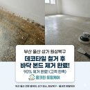 기쁨크린방역 | 부산 울산 상가 원상복구, 데코타일 철거 후 두꺼운 바닥 본드 제거 작업 현장