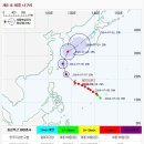 제8호 태풍 &#34;너구리&#34; 예상 경로 이미지