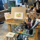 이덴스튜디오 2회차 후기, 사과 그림 완성하고 반고흐 해바라기 시작함