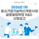 혁신행정사사무소·혁신역량개발연구센터 | 2026년 1차 중소기업기술혁신개발사업 글로벌협력형 R&amp;D 시행계획 안내