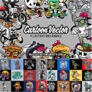 Cartoon T-Shirt Print Vector Bundle 이미지