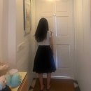 어니브 레터링 티셔츠/미디 플리츠 스커트 후기 ANIV