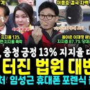 비수꽂은 법원 대반격, 윤석열 지지율 최저↓충청 마저 긍정 13% 대폭락, 순방만 가면~ (이종호 결국 자백 &#34;VIP 김건희 통해 로비 이미지