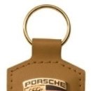 0101 Genuine Porsche Key Chain Cognac Brown Crest Key Ring 이미지