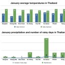 태국 1월 날씨와 강수량 이미지