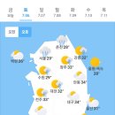 오늘의 날씨🌞☔️☃️, 2024년 7월 6일 토요일 이미지