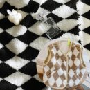 D00614 | 원단마트 대폭 뽀글 양털 심플 다이아 2컬러 320469D