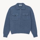 Pocket | 문달 한남 쇼룸 니트 착샷 후기 Pocket collar knit in blue