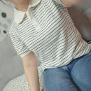 써니골프 | 라운딩룩도 데일리룩도 OK! 클레이스 써니 퍼프소매 스트라이프 반팔 골프웨어 후기