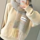 Acne Studios 아크네 스튜디오 모헤어 체크 스카프 라이트 바닐라 베이지 품번 CA0084-DL6 착샷 리뷰 후기