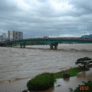 2012. 9. 17(월) 오후 5시 태풍 "산바(Sanba)" 밀양강 영남루 주변 홍수 이미지