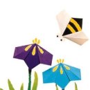 색종이접기 - 꽃과벌 이미지