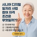 산정여성경로당 | 시니어 디지털 일자리 사업 참여 자격 조건은 무엇일까??