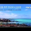 서울-제주 항공료 4.500원 이미지