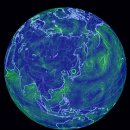 슈퍼컴퓨터 - 지구 전체의 실시간 태풍 위치 - 시뮬레이션 이미지