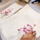 천아트 패브릭플라워 | 천아트 구절초 그리기 패브릭 아트 손수건