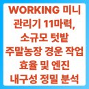 운기농장 | WORKING 미니 관리기 11마력, 소규모 텃밭 주말농장 경운 작업 효율 및 엔진 내구성 정밀 분석