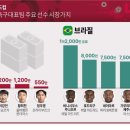 한국-브라질 축구대표팀 주요 선수 시장가치 이미지