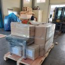 쑥뜸명가 해외 쑥뜸기 수출 포장해서 탁송 보내는 모습입니다 이미지