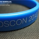 야광파란색 실리콘팔찌 : [TIZEN]로고, [OSCON2013] 문구 인쇄 이미지